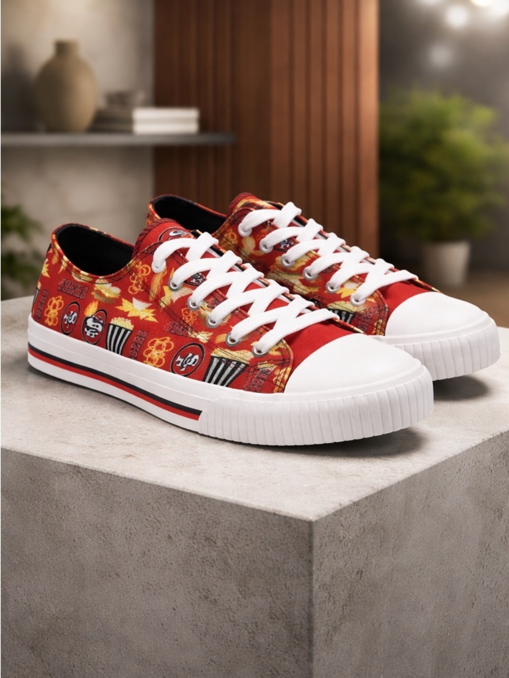 NWT FOCO San Francisco 49ers Fan Print Sneakers Tennis Shoes - Size Men 11